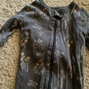 2 for $12 - Gray floral footed zipper sleeper